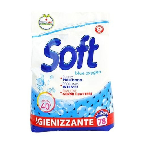 Універсальний пральний порошок Soft Blue Oxygen з активним киснем 78 циклів прання 3.9 кг